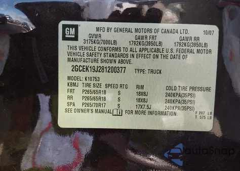 2008 Chevrolet Silverado 1500 Lt1 from USA, damaged, VIN 2GCEK19J281200377